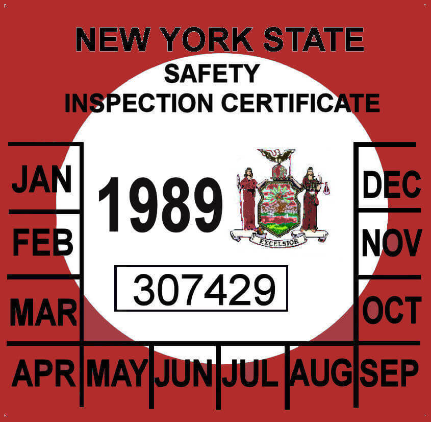 (image for) 1989 New York Inspection sticker